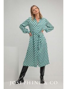 Josephine & Co Sukienka "Suzette" w kolorze zielonym rozmiar: 40. Zielone sukienki Josephine & Co, bez wzorów, z tkaniny, bez kołnierzyka, bez ramiączek, midi. Za 330,20 zł.