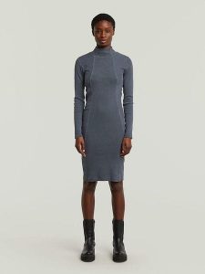 G-Star Sukienka w kolorze antracytowym rozmiar: XXL. Czarne sukienki G-Star, xxl, bez wzorów, retro, bez kołnierzyka, bez ramiączek, midi. Za 180,06 zł.