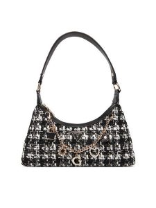 Guess Torebka Everlee HWTB86 79180 Czarny. Czarne torebki klasyczne Guess, z aplikacjami, z materiału, bez dodatków. Za 639,99 zł.