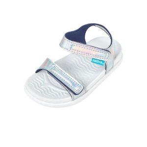 Sandały NATIVE CHARLEY HOLOGRAM YOUTH. Szare sandały NATIVE SHOES, bez wzorów, bez obcasa, bez zapięcia. Za 99,99 zł.