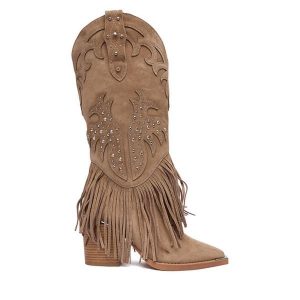 Kowbojki Alma En Pena. Brązowe buty zimowe Alma en Pena, bez obcasa, na słupku, bez zapięcia. Za 819,99 zł.