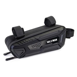 Torba rowerowa na ramę 1L PU+EVA+TPU na telefon i narzędzia. Czarne torby podróżne i sportowe WILDMAN, bez wzorów, z materiału, duże. Za 119,96 zł.