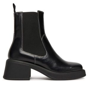 Sztyblety Vagabond Shoemakers. Czarne botki Vagabond Shoemakers, bez wzorów, bez obcasa, na płaskiej podeszwie, bez zapięcia. Za 479,99 zł.