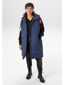 Aniston Kamizelka pikowana w kolorze granatowym rozmiar: 50. Niebieskie kamizelki Aniston, bez wzorów, bez kołnierzyka, bez ramiączek, bez kaptura. Za 130,99 zł.