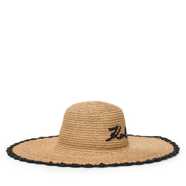 Kapelusz KARL LAGERFELD. Brązowe kapelusze KARL LAGERFELD, bez wzorów. Za 549,99 zł.