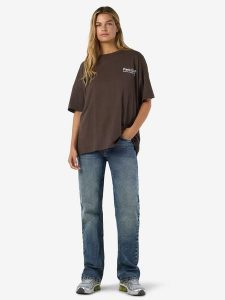 Noisy may Koszulka w kolorze brązowym rozmiar: L. Brązowe bluzki Noisy may, l, bez wzorów, z bawełny, bez kołnierzyka, bez ramiączek. Za 70,41 zł.