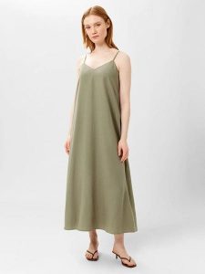 Les Lunes Sukienka "Piiper" w kolorze khaki rozmiar: S. Brązowe sukienki Les Lunes, s, bez wzorów, bez kołnierzyka, bez ramiączek, maxi. Za 252,99 zł.