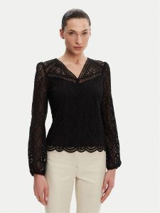 Morgan Bluzka 241-TOULI Czarny Regular Fit. Czarne bluzki Morgan, s, bez wzorów, z syntetyku, bez kołnierzyka, bez ramiączek. W wyprzedaży za 139,99 zł.