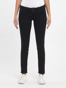 LTB Dżinsy "Molly" - Slim fit - w kolorze czarnym rozmiar: W30/L32. Czarne jeansy LTB, z aplikacjami. Za 154,43 zł.