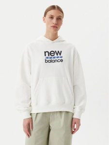 New Balance Bluza Sport Graphic WT51519 Biały Relaxed Fit. Białe bluzy New Balance, s, bez wzorów, z bawełny, bez kaptura. Za 169,99 zł.