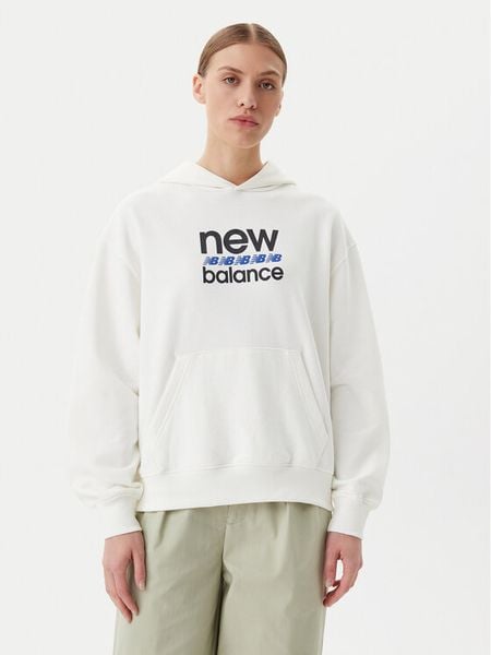 New Balance Bluza Sport Graphic WT51519 Biały Relaxed Fit. Białe bluzy New Balance, s, bez wzorów, z bawełny, bez kaptura. Za 139,99 zł.