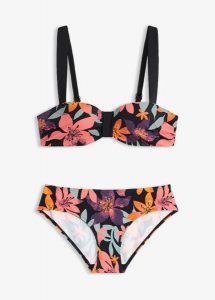 Bikini na fiszbinach (komp. 2-cz.). Czarne bikini bonprix, bez wzorów. Za 89,99 zł.