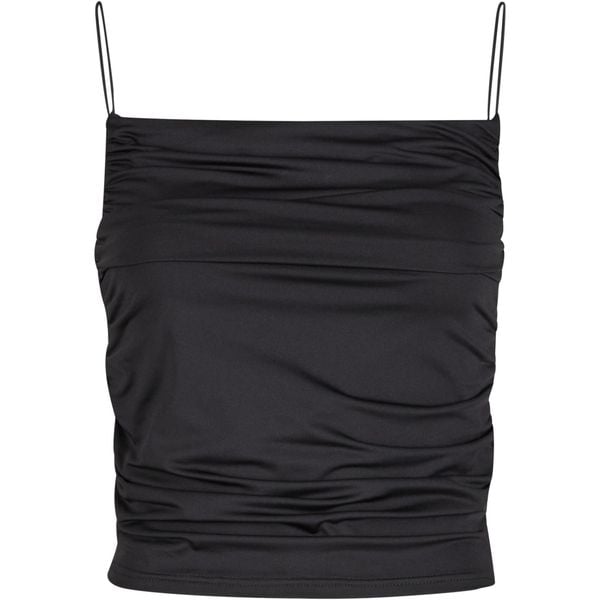 Damski tank top Urban Classics Waterfall. Czarne topy Urban Classics, bez wzorów, bez kołnierzyka, bez ramiączek. Za 93,00 zł.