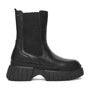 Botki G-Star Raw. Czarne botki G-Star Raw, bez wzorów, bez obcasa, na płaskiej podeszwie, bez zapięcia. Za 449,99 zł.