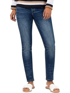 Timezone Dżinsy "Enya" - Slim fit - w kolorze granatowym rozmiar: W32/L32. Niebieskie jeansy Timezone, z aplikacjami, ze skóry. Za 140,20 zł.