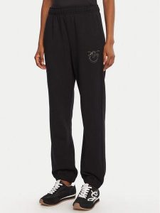 PINKO Spodnie dresowe Plumcake 104790 A2RO Czarny Regular Fit. Czarne spodnie dresowe Pinko, s, bez wzorów, z bawełny. Za 485,99 zł.