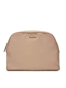 Puccini Kosmetyczka QML006 Beżowy. Brązowe kosmetyczki Puccini, bez wzorów, z materiału. Za 119,99 zł.