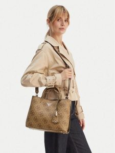 Guess Torebka Meridian II HWOS69 74060 Beżowy. Brązowe torebki klasyczne Guess, z aplikacjami, ze skóry, bez dodatków. Za 653,99 zł.