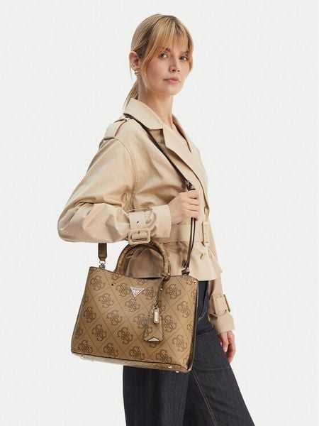 Guess Torebka Meridian II HWOS69 74060 Beżowy. Brązowe torebki klasyczne Guess, z aplikacjami, ze skóry, bez dodatków. Za 653,99 zł.