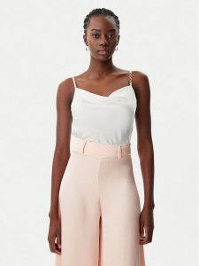 Rinascimento Top CFC0019818002 Biały Regular Fit. Białe topy Rinascimento, xl, bez wzorów, z syntetyku, bez kołnierzyka, bez ramiączek. Za 169,99 zł.