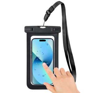 Etui wodoodporne na telefon 20x11 cm nerka saszetka na pas czarna. Czarne nerki i saszetki SPRINGOS, bez wzorów. Za 8,99 zł.