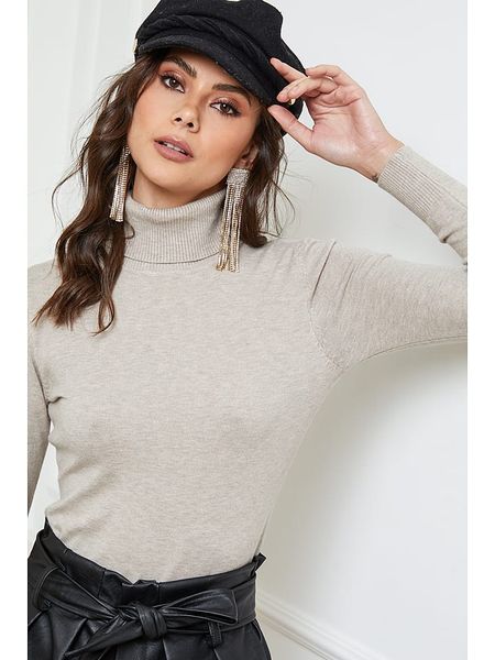 Joséfine Golf "Empoli" w kolorze beżowym rozmiar: M. Brązowe golfy Joséfine, bez wzorów, z kaszmiru. Za 147,56 zł.