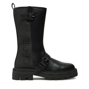 Botki Liu Jo. Czarne botki Liu Jo, bez wzorów, bez obcasa, na płaskiej podeszwie, bez zapięcia. Za 589,99 zł.