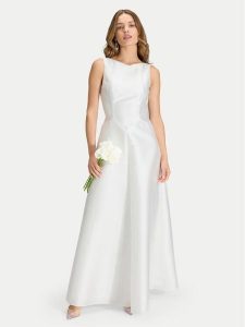 Swing Sukienka wieczorowa 5AJ16000 Biały Regular Fit. Białe sukienki Swing, bez wzorów, z syntetyku, wizytowe, bez kołnierzyka, bez ramiączek. Za 664,99 zł.