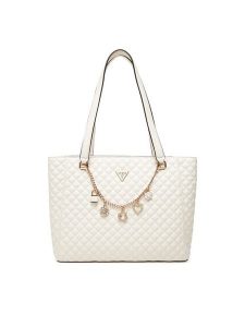 Guess Torebka Everlee HWEG86 79250 Écru. Torebki klasyczne Guess, z aplikacjami, ze skóry, bez dodatków. Za 549,99 zł.