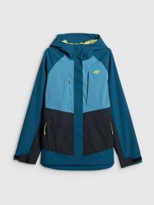 4F Kurtka trekkingowa membrana 10000 damska - turkusowa XXL. Niebieskie kurtki 4f, na lato, l, bez wzorów, z materiału, bez kaptura. Za 399,99 zł.