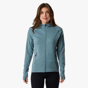 Bluza turystyka damska Swedemount Ultra Light Tech Midlayer Hood szybkoschnąca. Niebieskie bluzy SWEDEMOUNT, bez wzorów, bez kaptura. Za 249,99 zł.