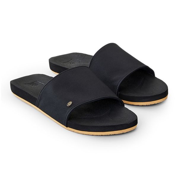 Klapki damskie Rip Curl SWC Bloom. Czarne klapki Rip Curl, bez wzorów, z materiału, bez obcasa. Za 119,99 zł.