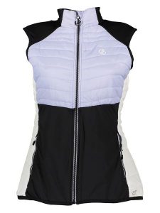 Dare 2b Kamizelka hybrydowa "Surmount II" w kolorze czarno-lawendowym rozmiar: 46. Różowe kamizelki Dare 2b, bez wzorów, z materiału, bez kołnierzyka, bez ramiączek, bez kaptura. Za 104,39 zł.