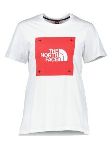 The North Face Koszulka "BF Box" w kolorze białym rozmiar: S. Białe bluzki The North Face, s, bez wzorów, z bawełny, bez kołnierzyka, bez ramiączek. Za 87,45 zł.