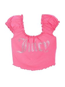 Juicy Couture Top w kolorze różowym rozmiar: S. Różowe topy Juicy Couture, s, bez wzorów, bez kołnierzyka, bez ramiączek. Za 127,05 zł.