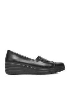 Go Soft Półbuty CEO-WI16-3243-01 Czarny. Czarne półbuty Go Soft, bez wzorów, ze skóry, bez obcasa, na koturnie, bez zapięcia. Za 219,99 zł.