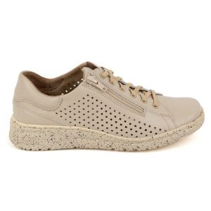 WASAK Półbuty damskie sneakersy skórzane ażurowe 0720PW beżowe beżowy. Brązowe półbuty w ażurowe wzory, ze skóry, bez obcasa, bez zapięcia. Za 423,31 zł.