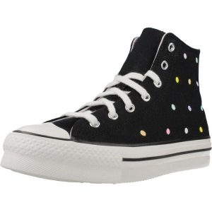 Buty CONVERSE Chuck Taylor All Star Lift Polka Dots Platform Czarny. Czarne trampki Converse, bez wzorów, z tkaniny, bez zapięcia. Za 291,99 zł.