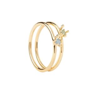 P D Paola Pierścionek P D Paola Color - 925 sterling silver i srebro i pozłacany Pierścionki 1 ct Damski. Szare pierścionki P D Paola, z cyrkonią, pozłacane. Za 357,99 zł.