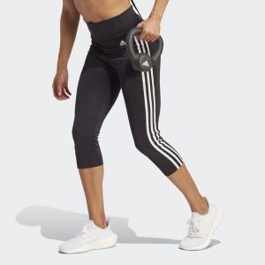 Damskie legginsy z wysoką talią adidas Designed To Move 3-Bandes 3/4 Sport. Białe legginsy ADIDAS, bez wzorów. Za 190,00 zł.