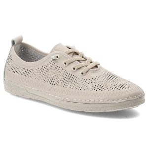 Półbuty damskie S.Barski, ze skóry naturalnej perforowana cholewka sznurowanie lekka elastyczna podeszwa wygodne casual, beżowe, LR61-7083. Brązowe półbuty S.BARSKI, bez wzorów, ze skóry, bez obcasa, na płaskiej podeszwie, bez zapięcia. Za 179,00 zł.