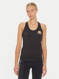 Ellesse Top Curasci SRG09912 Czarny Regular Fit. Czarne topy Ellesse, bez wzorów, z syntetyku, bez kołnierzyka, bez ramiączek. Za 79,99 zł.