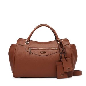 Torebka Guess. Brązowe kuferki Guess, z aplikacjami, bez dodatków. Za 674,99 zł.