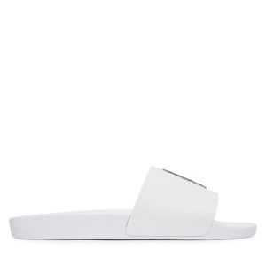 Klapki Polo Ralph Lauren. Białe klapki Polo Ralph Lauren, bez wzorów, bez obcasa. Za 379,99 zł.