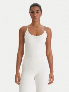 Guess Top V6RP14 KD952 Écru Slim Fit. Topy Guess, s, z aplikacjami, z syntetyku, bez kołnierzyka, bez ramiączek. Za 199,99 zł.