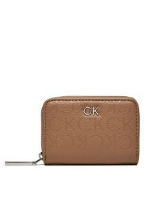 Calvin Klein Portfel K60K612188 Brązowy. Brązowe portfele Calvin Klein, bez wzorów, ze skóry. Za 159,99 zł.