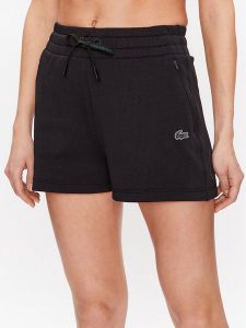 Lacoste Szorty sportowe GF5378 Czarny Regular Fit. Czarne spodenki sportowe Lacoste, bez wzorów, z bawełny. Za 199,99 zł.
