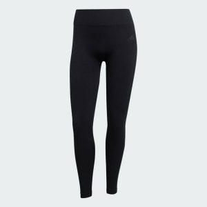 Długie dzianinowe legginsy do ćwiczeń Essentials. Czarne legginsy ADIDAS, bez wzorów, z dzianiny, długie. Za 199,00 zł.