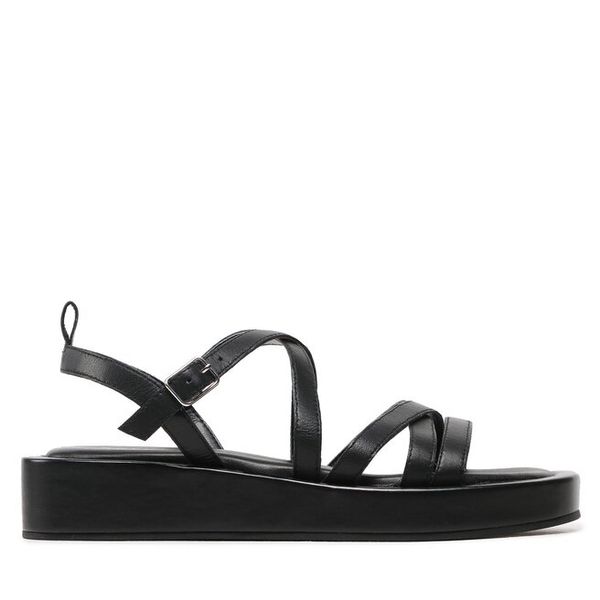 Sandały Sergio Bardi. Czarne sandały Sergio Bardi, bez wzorów, bez obcasa, na płaskiej podeszwie, bez zapięcia. Za 223,00 zł.