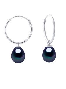 Pearl Addict Srebrne kolczyki-kreole z perłami rozmiar: onesize. Niebieskie kolczyki Pearl Addict, z perłą, srebrne. Za 217,99 zł.